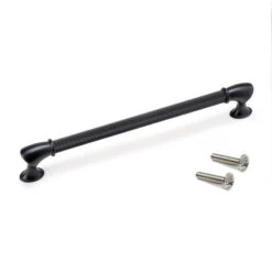 20 Poignées Pour Meuble Emuca Suez L248mm Entraxe 224mm Peint En Noir