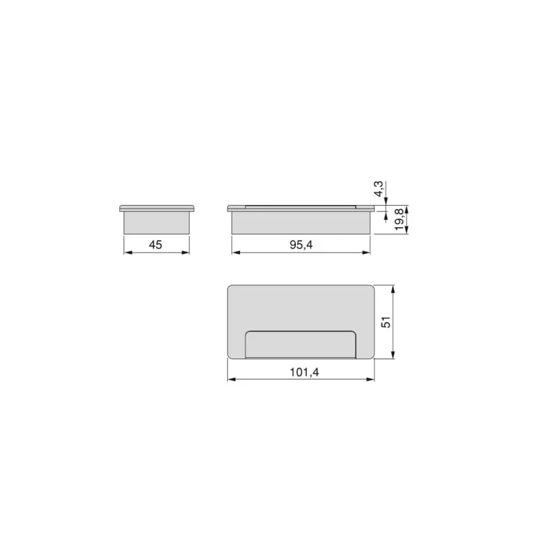 Emuca - Lot De 5 Passe-câbles Pour Table Plasquare 1 Plastique Blanc - 3920015 2 Emuca - Lot De 5 Passe-câbles Pour Table Plasquare 1 Plastique Blanc - 3920015 – Image 2