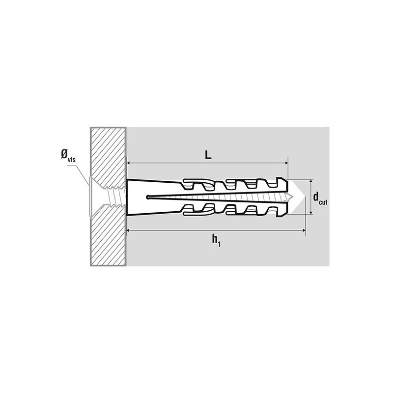 50 Chevilles DS12 D12x60mm 100% Nylon Sans Collerette Scell-It 2 50 Chevilles DS12 D12x60mm 100% Nylon Sans Collerette Scell-It – Image 2