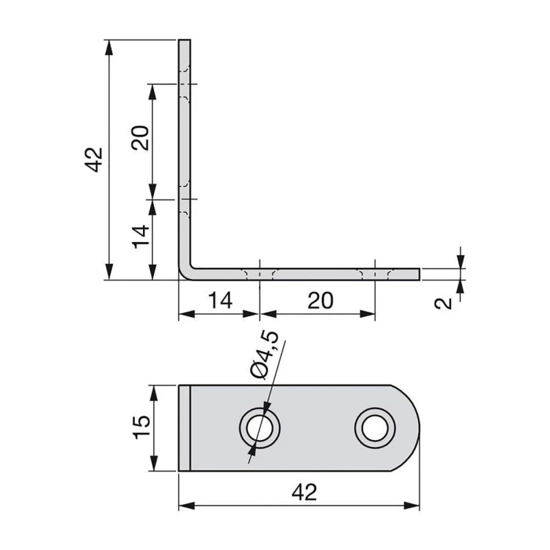 Emuca - Lot De 50 Équerres D'assemblage Pour Meubles 42x42mm 4 Perçages Acier Zingué - 4021505 2 Emuca - Lot De 50 Équerres D'assemblage Pour Meubles 42x42mm 4 Perçages Acier Zingué - 4021505 – Image 2