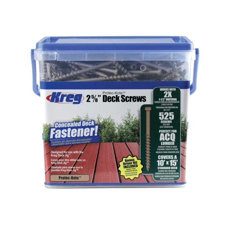 525 Vis Terrasse Protec-Kote 67mm Gros Filet Tête Plate Kreg 2 525 Vis Terrasse Protec-Kote 67mm Gros Filet Tête Plate Kreg – Image 2