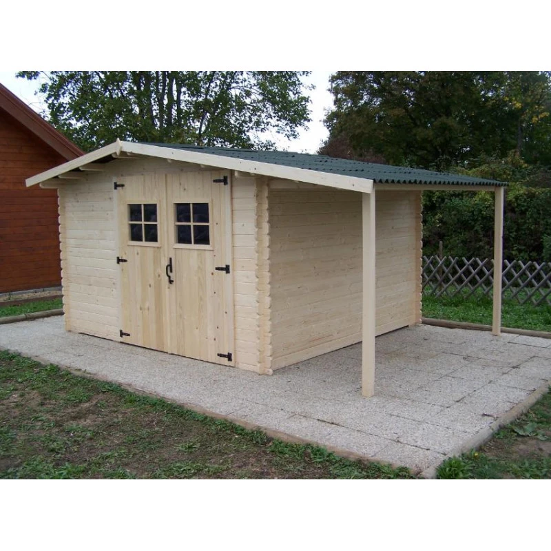 Abri Avec Bûcher Madriers Massif épaisseur 28 Mm Surface 1338 M2 VD333 3 Abri Avec Bûcher Madriers Massif épaisseur 28 Mm Surface 1338 M2 VD333 – Image 3