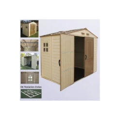 Abri De Jardin DUWS86PR Ivoire Et Marron 4,13m2 8x6 Duramax -Kobleo abri de jardin duws86pr ivoire et marron 4 13m2 8x6 duramax 2