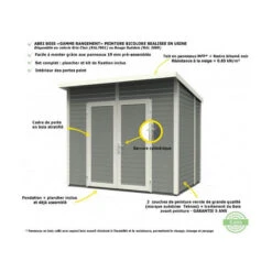 BALTIC Abri De Jardin En Bois Peint Gris 2,08 M2 SKUR1 Gris -Kobleo abri de jardin en bois peint gris 2 08 m2 skur1 gris 3