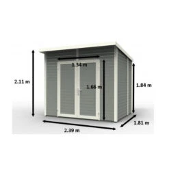 BALTIC Abri De Jardin En Bois Peint Gris 4,31 M2 SKUR4 Gris -Kobleo abri de jardin en bois peint gris 4 31 m2 skur4 gris 2