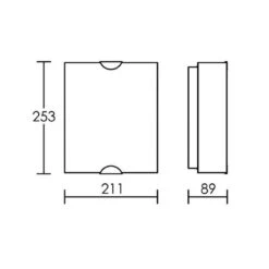 Applique Rectangle Incurvé Amira Blanc Givré E27 60W -Kobleo applique rectangle incurve amira blanc givre e27 60w 2