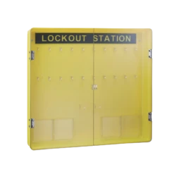 Armoire De Stockage 20 Cadenas Murale Finition Jaune Avec Porte