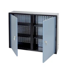 Armoire Murale 2 Portes 4 étagères 80 X 60 X 20 Cm Gris