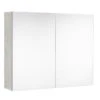 ALLIBERT Armoire Toilette 80cm Béton 2 Portes Miroir 2 étagères Verre PESARO