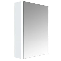 ALLIBERT Armoire Toilette éclairante 50cm 1 Porte Miroir 2 étagères Blanc Stell