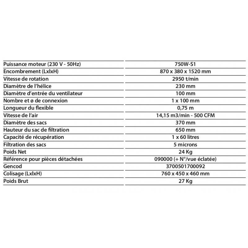 Aspirateur D'atelier 750W 60L Asp060 Leman 3 Aspirateur D'atelier 750W 60L Asp060 Leman – Image 3