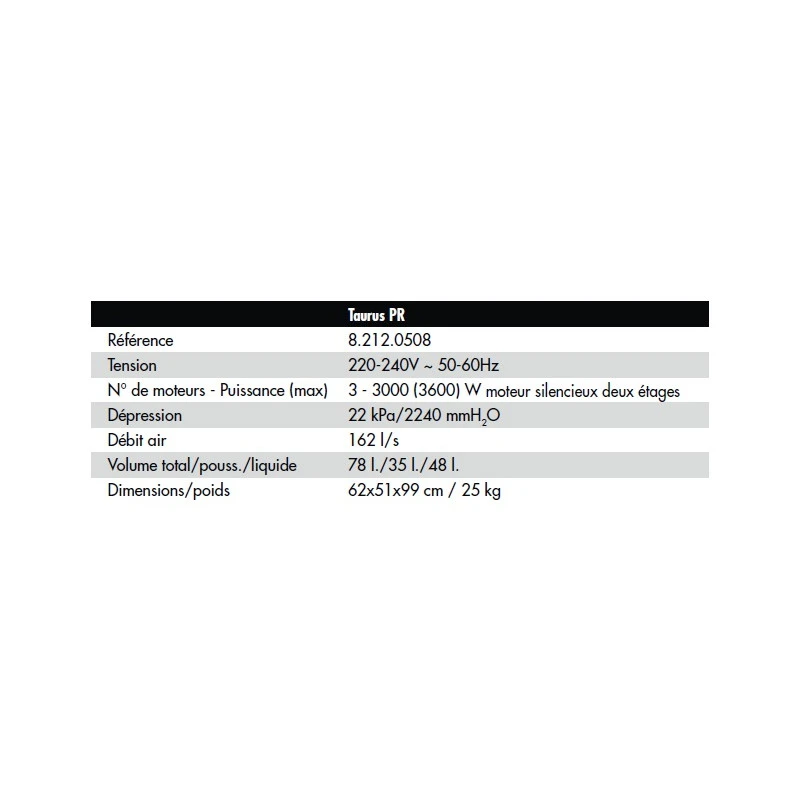 Aspirateur Eau Et Poussières 3600W 78L 162l/s TAURUS PR 2 Aspirateur Eau Et Poussières 3600W 78L 162l/s TAURUS PR – Image 2