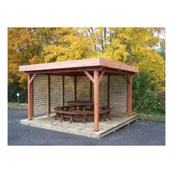 Auvent OMBRA Toit Plat Couverture Bac Acier 3,54x3,54m OM3535.0