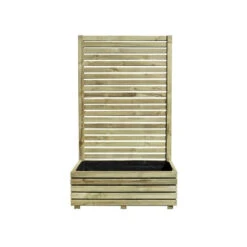 Bac Fleurs Rectangulaire Panneau Occultant Bois 80x40x133cm KUB 80 Occ