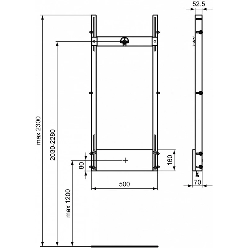 Ideal Standard Bâti-support Pour Robinetterie Et Tête De Douche R016767 2 Ideal Standard Bâti-support Pour Robinetterie Et Tête De Douche R016767 – Image 2