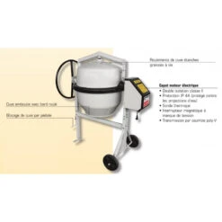Bétonnière 700W Monophasé Cuve 160L B 165 -Kobleo betonniere 700w monophase cuve 160l b 165 altrad 2