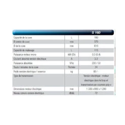 Bétonnière électrique Syntesi S160 0.3kW 160L Imer -Kobleo betonniere electrique syntesi s160 0 3kw 160l imer 2