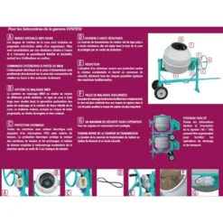 Bétonnière électrique Syntesi S160 0.3kW 160L Imer -Kobleo betonniere electrique syntesi s160 0 3kw 160l imer 3
