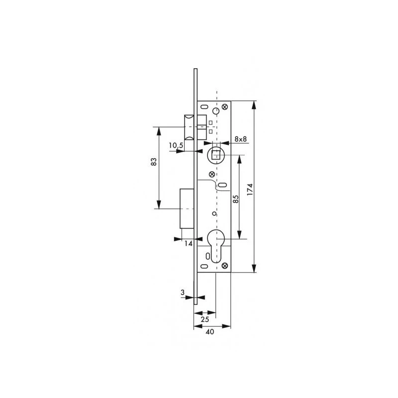 Boîtier Serrure à Encastrer à Cylindre Axe à 25 L41mm Thirard 3 Boîtier Serrure à Encastrer à Cylindre Axe à 25 L41mm Thirard – Image 3