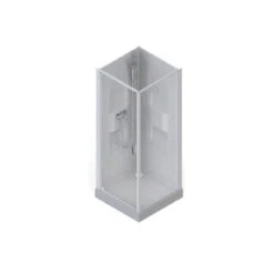 Cabine De Douche Carré 900x900mm Porte Pivotante Verre Transparent IZI