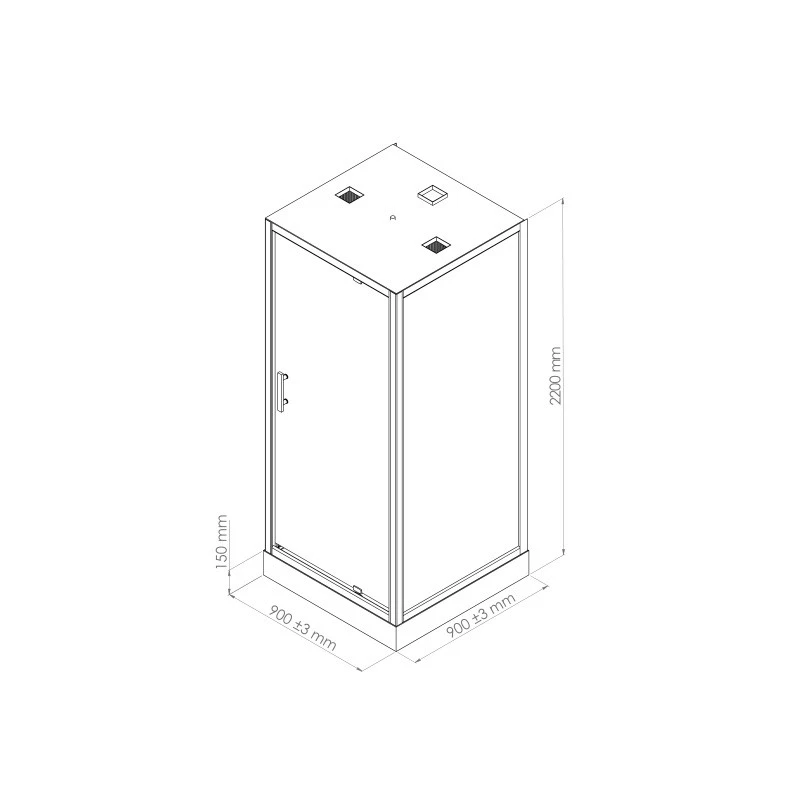 Cabine Douche Carrée Hydromassante 90 X 90 Cm Accès Face Porte Pivotan 2 Cabine Douche Carrée Hydromassante 90 X 90 Cm Accès Face Porte Pivotan – Image 2