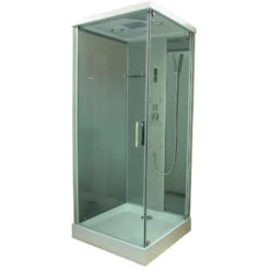 Cabine Douche Carrée Hydromassante 90 X 90 Cm Accès Face Porte Pivotan