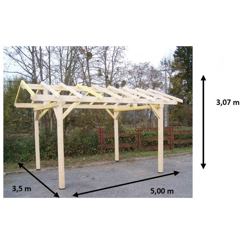 Carport Double Pente 1750 M² Avec Préparation Pour Couverture KA3550ST 2 Carport Double Pente 1750 M² Avec Préparation Pour Couverture KA3550ST – Image 2