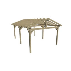 Carport Double Pente 2844 M² Avec Préparation Pour Couverture KA4563ST