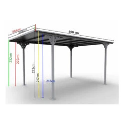Carport En Aluminium Toit Plat Gris Anthracite 1 Voiture 1470m2 CAR305 7 Carport En Aluminium Toit Plat Gris Anthracite 1 Voiture 1470m2 CAR305 -Kobleo carport en aluminium toit plat gris anthracite 1 voiture 1470m2 car305 habrita foresta 2