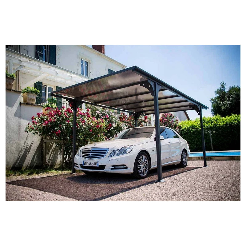 Carport En Aluminium Toit Plat Gris Anthracite 1 Voiture 1470m2 CAR305 5 Carport En Aluminium Toit Plat Gris Anthracite 1 Voiture 1470m2 CAR305 – Image 5
