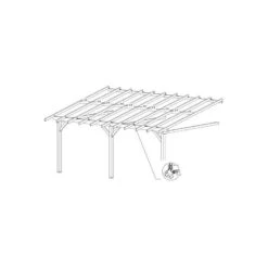 Carport En Bois Mural 2 Voitures 3 Poteaux 28,44 M2 AM4563BM 9 Carport En Bois Mural 2 Voitures 3 Poteaux 28,44 M2 AM4563BM -Kobleo carport en bois mural 2 voitures 3 poteaux 28 44 m2 am4563bm 4