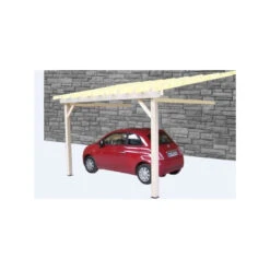 Carport En Bois Mural Monopente 325x5m Sans Couverture 2 Poteaux AM335