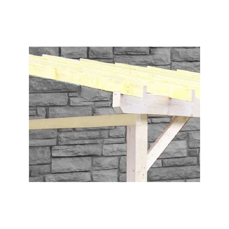 Carport En Bois Mural Monopente 45x632m Sans Couverture 3 Poteaux AM45 2 Carport En Bois Mural Monopente 45x632m Sans Couverture 3 Poteaux AM45 – Image 2