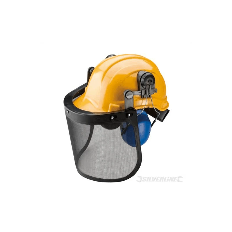 Silverline Casque De Forestier Avec Visière Et Protège Oreilles 1 Silverline Casque De Forestier Avec Visière Et Protège Oreilles