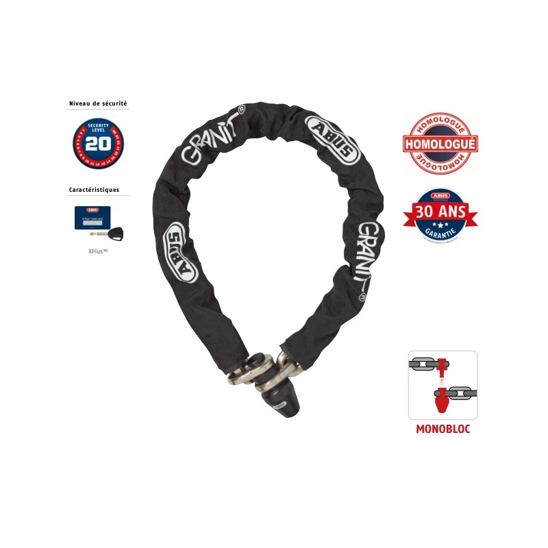 Chaîne Granit 1480/14KS 120 Monobloc X Plus 120cm D14mm Abus 2 Chaîne Granit 1480/14KS 120 Monobloc X Plus 120cm D14mm Abus – Image 2
