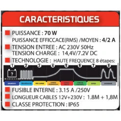 Chargeur Batterie 70 W 4/2 A MHF4E -Kobleo chargeur batterie 70 w 4 2 a mhf4e 2