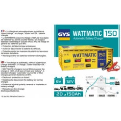 Gys Chargeur De Batterie Automatique 6-12V 230W WATTMATIC 140 -Kobleo chargeur de batterie automatique 6 12v 230w wattmatic 140 gys 3