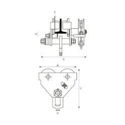 Chariot Porte-palan Manuel 10T En Acier GE100 Stockman 9 Chariot Porte-palan Manuel 10T En Acier GE100 Stockman -Kobleo chariot porte palan manuel 10t en acier ge100 stockman 4