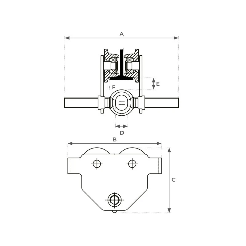 Chariot Porte Palan Manuel Mise En Place Rapide 3T PT30-A Stockman 4 Chariot Porte Palan Manuel Mise En Place Rapide 3T PT30-A Stockman – Image 4