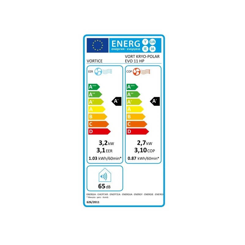 Climatiseur Mobile Vort Kryo Polar Evo 3220W 495m3/h Classe A+ Vortice 4 Climatiseur Mobile Vort Kryo Polar Evo 3220W 495m3/h Classe A+ Vortice – Image 4