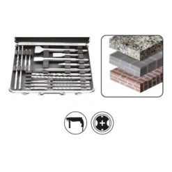 Coffret 17 Pcs Forets Et Burins Beton Sds+