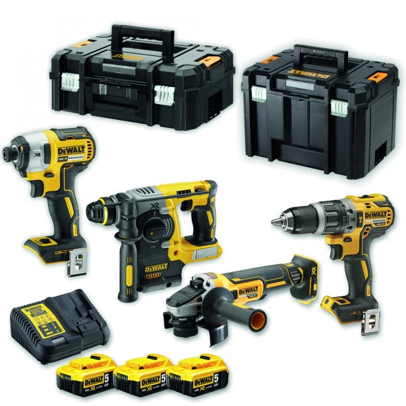 Pack 4 Outils XR 18V 5Ah Li-Ion Brushless Avec Coffret T-STAK DeWalt 2 Pack 4 Outils XR 18V 5Ah Li-Ion Brushless Avec Coffret T-STAK DeWalt – Image 2