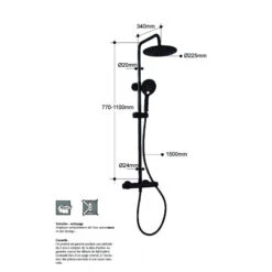 Colonne De Douche Loft-Game 27,5x112x51cm Noir Laqué Mat Allibert -Kobleo colonne de douche loft game 27 5x112x51cm noir laque mat allibert 2