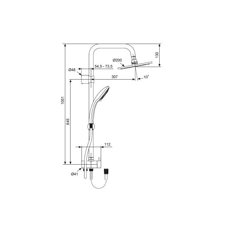 Ideal Standard Colonne Douche Avec Douche Tête 200 Mm Douchette Manuelle 100 Mm IDEAL 2 Ideal Standard Colonne Douche Avec Douche Tête 200 Mm Douchette Manuelle 100 Mm IDEAL – Image 2