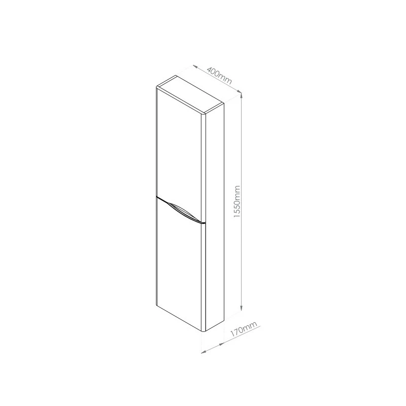 Colonne Extra-plate à Suspendre 155 X 40 X 17 Cm Deux Portes Coloris B 2 Colonne Extra-plate à Suspendre 155 X 40 X 17 Cm Deux Portes Coloris B – Image 2