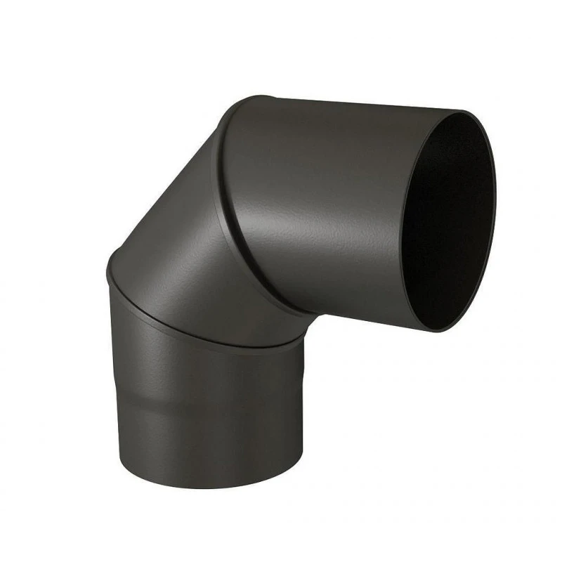Coude équerre 90° TEN 342421 émail Noir Mat D150mm 1 Coude équerre 90° TEN 342421 émail Noir Mat D150mm
