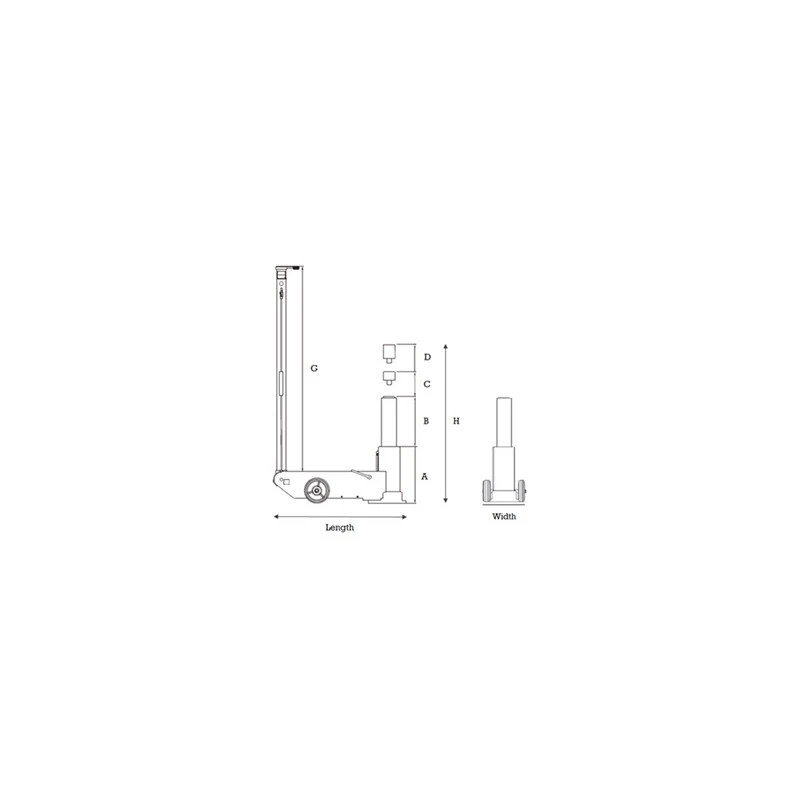 Cric Hydro-pneumatique 30 Tonnes H 772 Mm CP85031 3 Cric Hydro-pneumatique 30 Tonnes H 772 Mm CP85031 – Image 3