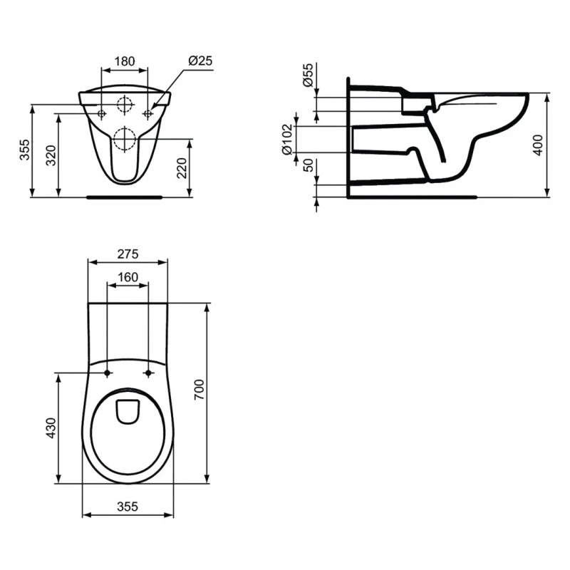 Ideal Standard Cuvette Suspendue Rallongée Sans Bride 70 X 35,5 Cm Blanc Matura 2 Ideal Standard Cuvette Suspendue Rallongée Sans Bride 70 X 35,5 Cm Blanc Matura – Image 2
