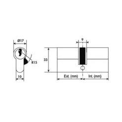 Tesa Cylindre 2 Entrées TE5 Laiton 48563B 70x30 Mm -Kobleo cylindre 2 entrees te5 laiton 48563b 70x30 mm 1