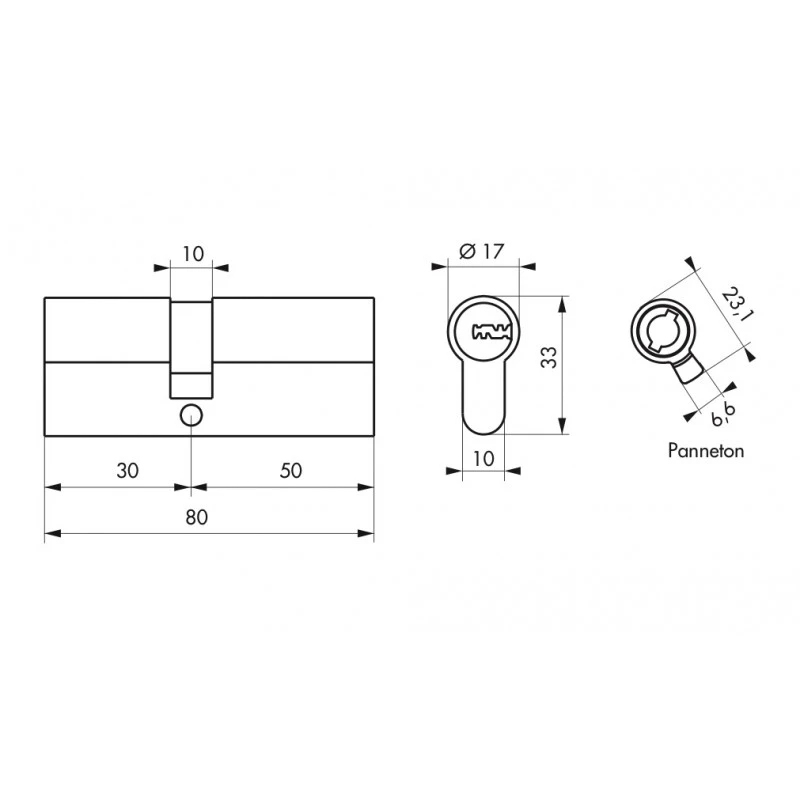 Cylindre De Serrure 30 X 50 Mm 5 Clés 19780 2 Cylindre De Serrure 30 X 50 Mm 5 Clés 19780 – Image 2